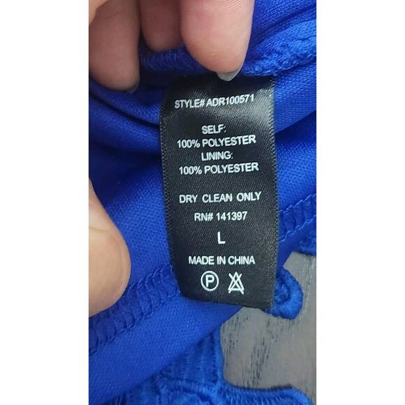 ASTR The Label Size L Royal Cobalt Blue Lace Mini Spaghetti Strap Dress - Picture 5 of 7